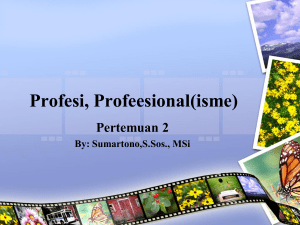 Profesi, Profeesional(isme)