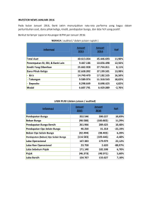 INVESTOR NEWS JANUARI 2016 Pada bulan Januari