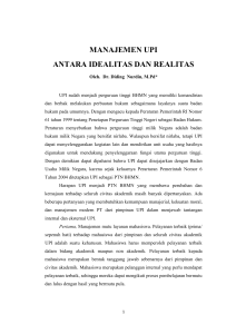 MANAJEMEN UPI ANTARA IDEALITAS DAN REALITAS