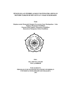 PENGELOLAAN PEMBELAJARAN MATEMATIKA DENGAN