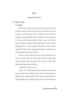 BAB II TINJAUAN PUSTAKA 2.1 Tinjauan Teoritis 2.1.1 Saham