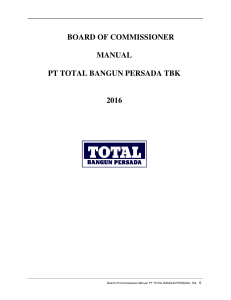 board of commissioner manual pt total bangun persada tbk 2016