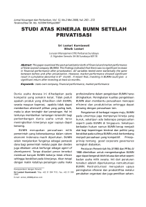 studi atas kinerja bumn setelah privatisasi
