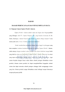 BAB III DASAR PERENCANAAN DAN PENGUMPULAN DATA