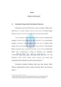 BAB II TINJAUAN PUSTAKA 2.1 Komunikasi Sebagai Salah Satu