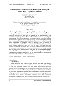 Bauran Pemasaran Lobster Air Tawar pada Kelompok Petani