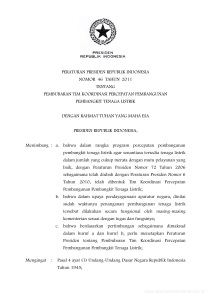 peraturan presiden republik indonesia nomor 46 tahun 2011