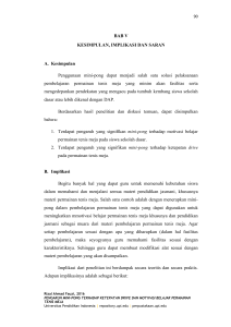 BAB V KESIMPULAN, IMPLIKASI DAN SARAN A