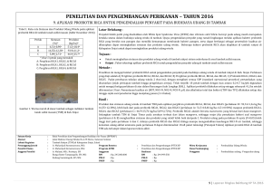 penelitian dan pengembangan perikanan – tahun 2016