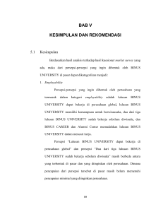 bab v kesimpulan dan rekomendasi - Library Binus