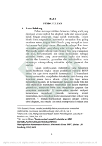 BAB I PENDAHULUAN A. Latar Belakang Dalam sistem pendidikan