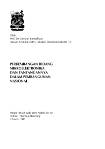 perkembangan bidang mikroelektronika dan tantangannya dalam