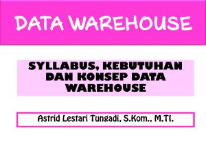 syllabus, kebutuhan dan konsep data warehouse