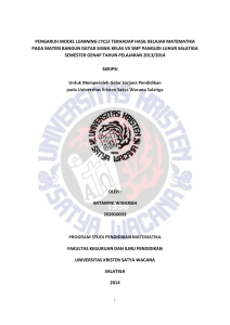 Pengaruh Model Learning Cycle terhadap Hasil Belajar Matematika