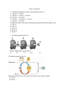SOAL UAS BIO 05 1. Perhatikan perangkat percobaan enzim