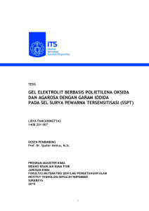 gel elektrolit berbasis polietilena oksida dan agarosa