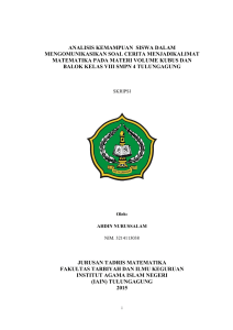 analisis kemampuan siswa dalam mengomunikasikan soal cerita