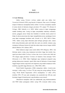 BAB 1 PENDAHULUAN 1.1 Latar Belakang Infeksi cacing Trichuris