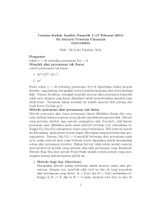 Catatan Kuliah Analisis Numerik 2