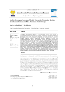 Unnes Journal of Mathematics Education Research