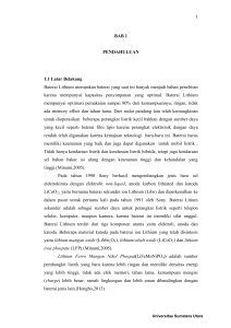 BAB 1 PENDAHULUAN 1.1 Latar Belakang Baterai Lithium