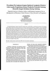 Persalinan Pervaginam dengan Epidural Analgesia