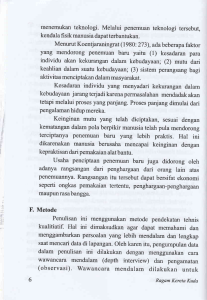 (observasi). Wawancara mendalam dilakukan untuk