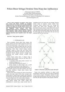 Pohon Biner Sebagai Struktur Data Heap dan Aplikasinya