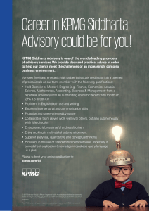 KPMG Siddharta Advisory is one of the world`s leading providers of