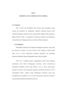 BAB V KESIMPULAN DAN IMPLIKASI MANAJERIAL 5.1