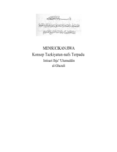 MENSUCIKAN JIWA Konsep Tazkiyatun