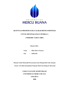 AKTIVITAS PROMOSI SURAT KABAR BISNIS INDONESIA UNTUK