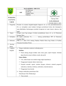 MATA KERING / DRY EYE SOP No.Dokumen : No.Revisi : Tanggal