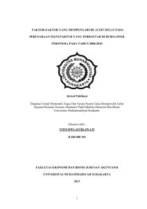 1 faktor-faktor yang mempengaruhi audit delay pada perusahaan