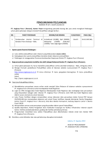 pengumuman lelang vms-14 - e-Procurements PT. Angkasa Pura 1