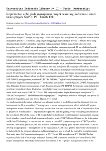 studi kasus proyek SAP di PT. Timah Tbk