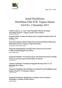 Jurnal Ekuilibrium Diterbitkan Oleh STIE Triguna