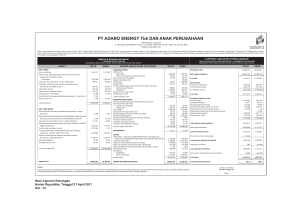 PT ADARO ENERGY Tbk DAN ANAK PERUSAHAAN