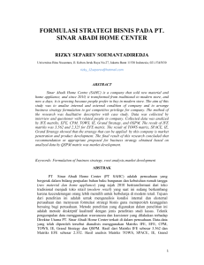 formulasi strategi bisnis pada pt. sinar abadi home center