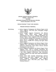 undang-undang republik indonesia nomor 1 tahun 1975 tentang