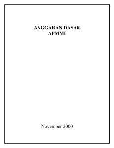 ANGGARAN DASAR APMMI November 2000