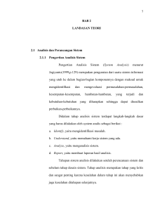 7 BAB 2 LANDASAN TEORI 2.1 Analisis dan Perancangan Sistem