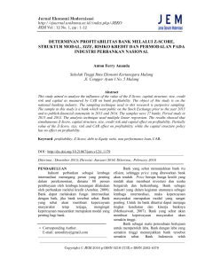 determinan profitabilitas bank melalui z-score, struktur modal