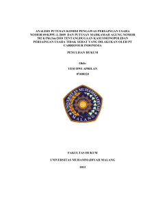 ANALISIS PUTUSAN KOMISI PENGAWAS PERSAINGAN USAHA