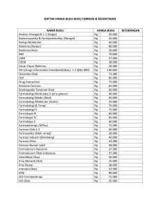 Daftar Harga Buku Farmasi