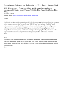 Risk driven project financing dalam perhitungan investasi pada