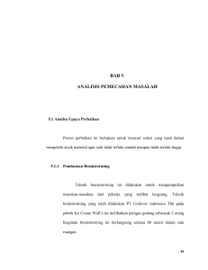 BAB V ANALISIS PEMECAHAN MASALAH