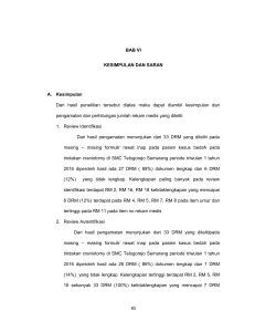 85 BAB VI KESIMPULAN DAN SARAN A. Kesimpulan Dari hasil