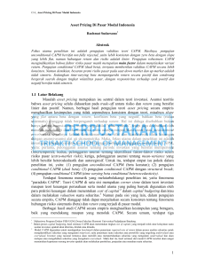 1 Asset Pricing Di Pasar Modal Indonesia Abstrak 1.1 Latar