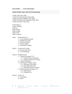 Web Programming Bentuk Outline Tugas Akhir Web Program